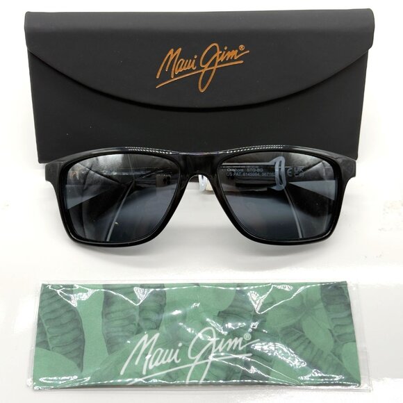 Maui Jim Onshore MJ 798 02 Gloss Black Frame Gray Polarized Sunglasses - Picture 1 of 8